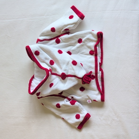 vintage babyGap dotted pixie hoodie zip-up knit cardigan sweater 0-3 months baby - Picture 11 of 12